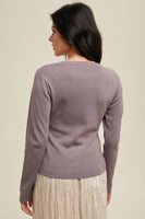 Ribbed Fitted Basic Sweater Top