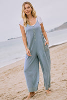 Acid Washed Thermal Wide Leg Jumpsuit