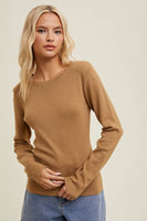 Ribbed Fitted Basic Sweater Top