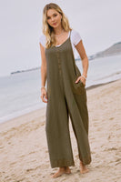 Acid Washed Thermal Wide Leg Jumpsuit