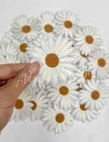 ABLN Boutique - White daisy flower hat filler embroidery patch iron on 