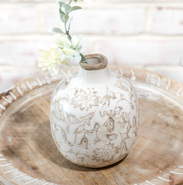 Beige Heirloom Vase or Planter