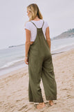 Acid Washed Thermal Wide Leg Jumpsuit