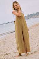 Acid Washed Thermal Wide Leg Jumpsuit