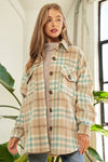 Multi Color Plaid Patched Pocket Button Jacket