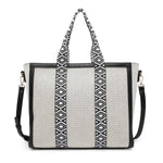 Haley Canvas Tote w/ Contrast Straps