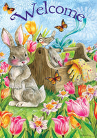 Garden Bunny Flags and Mat - Simple Pleasures ~ Bountiful Treasures