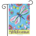 Dragonflies and Flowers Garden Flag - Simple Pleasures ~ Bountiful Treasures